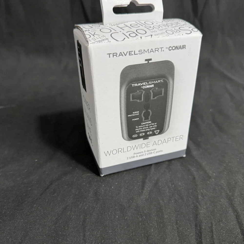 Travel Smart All-in-One Travel Adapter with USB Ports - Black